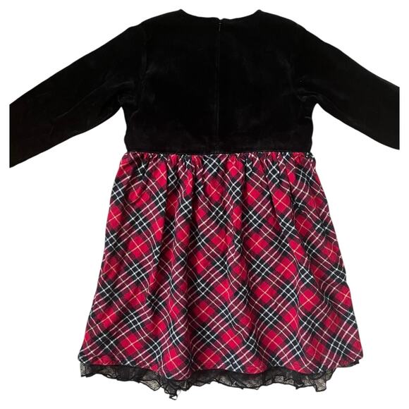 Hanna Andersson Holiday Dress Red Black Plaid Skirt Velvet Bodice Girl's 5 / 110 - Picture 7 of 8